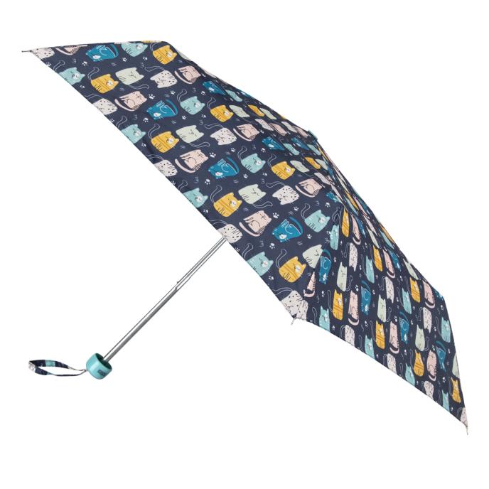 totes® Supermini & Matching Bag in Bag Umbrella Shopper Cat Print ( 3 Section ) Extra Image 2
